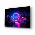 Abstract Art glass wall art in a modern teen room