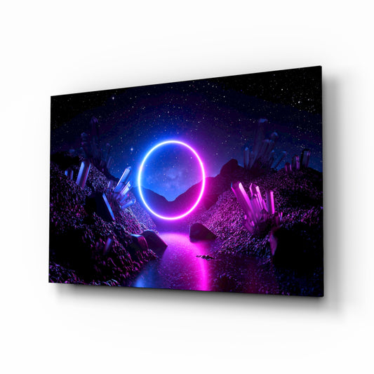 Abstract Art glass wall art in a modern teen room