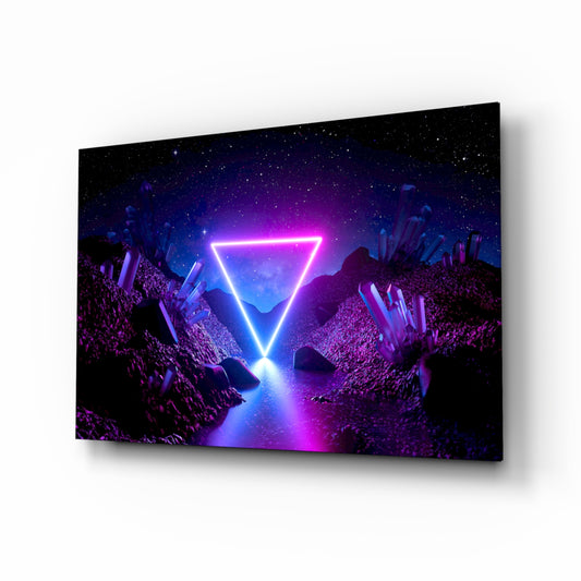 Abstract Art glass wall art in a modern teen room