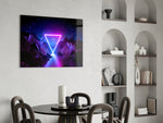 Cinematic synthwave print bringing portal edge to a home office