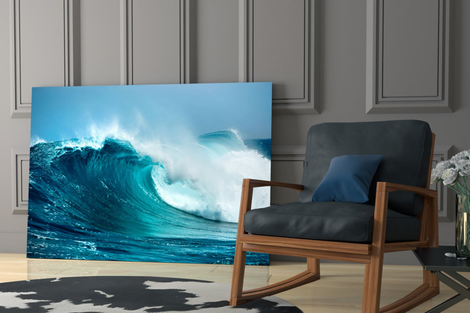 Waves Glass Wall Art.