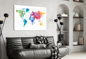 World Map artwork styled in a children's room interior