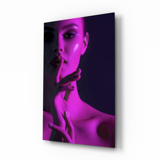 Woman glass wall art in a modern salon