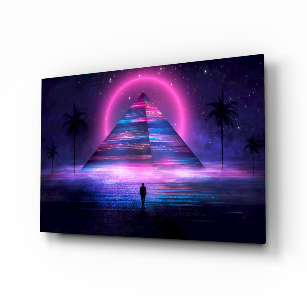 Abstract Art glass wall art in a modern teen room