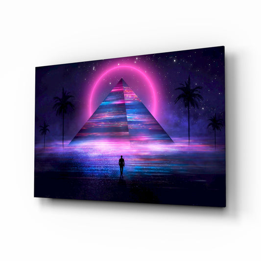 Abstract Art glass wall art in a modern teen room