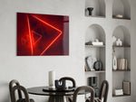 Cinematic synthwave print bringing geometric edge to a home office