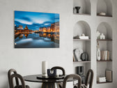 Cinematic travel print bringing Nordic edge to a hallway
