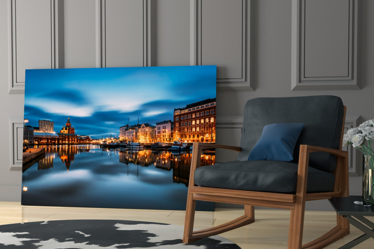 Helsinki Finland Glass Wall Art.