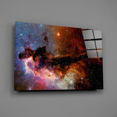Cosmic panel anchoring a home office wall