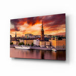 Stockholm glass wall art in a modern living room