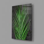 Botanical panel anchoring a study wall