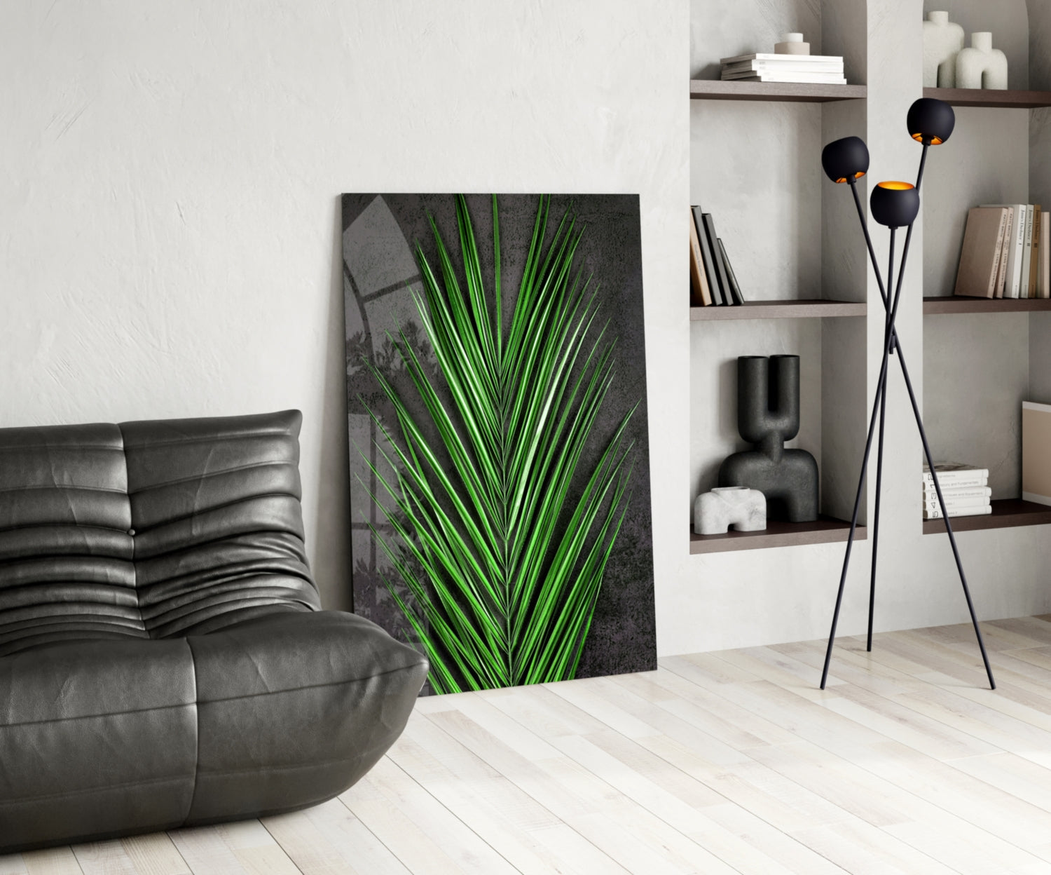 Areca Bunch Glass Wall Art.