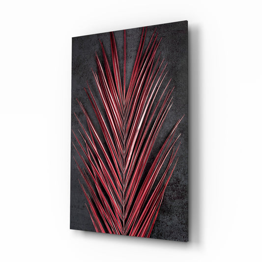 Areca Bunch glass wall art in a modern living room