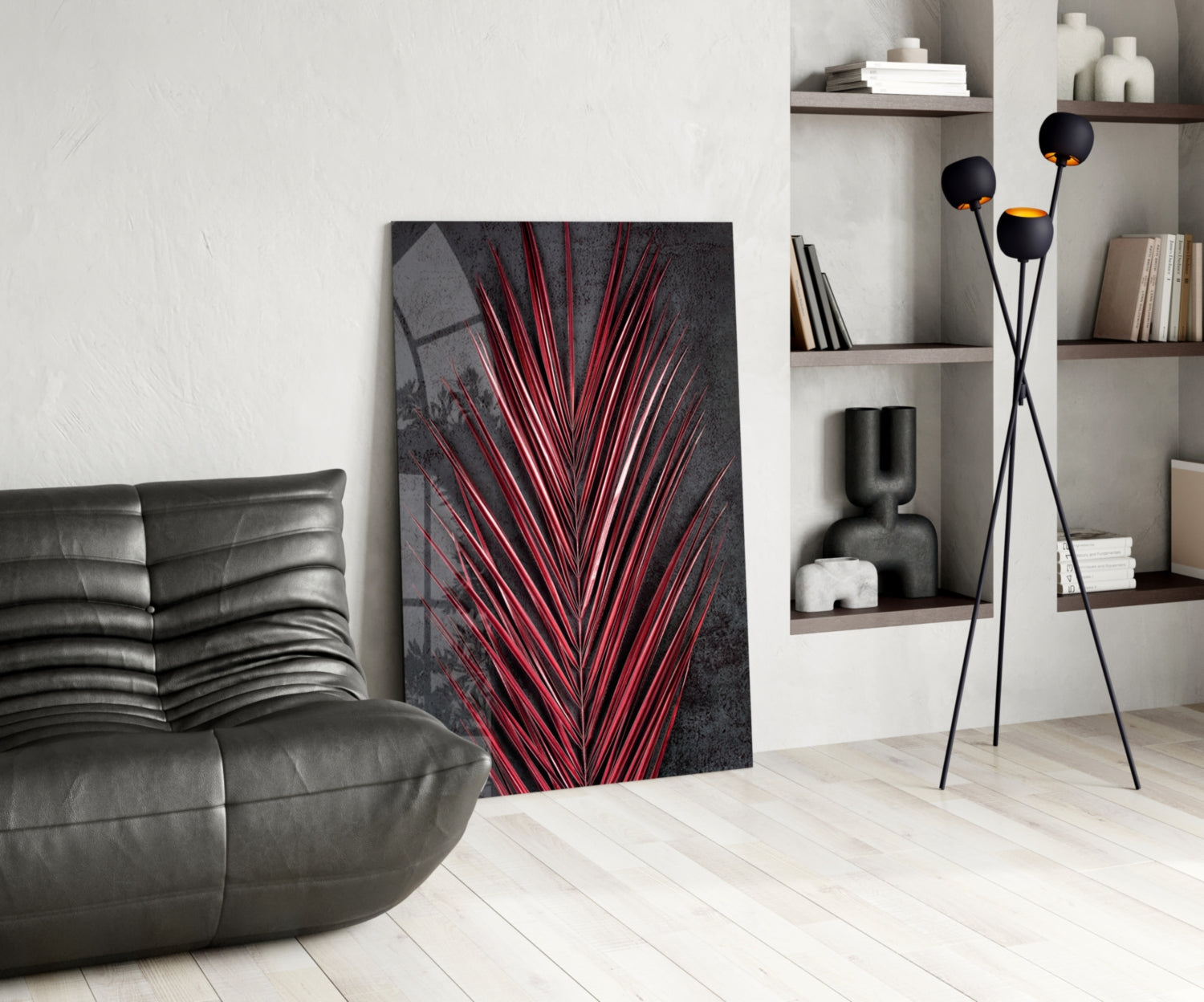 Areca Bunch Glass Wall Art.