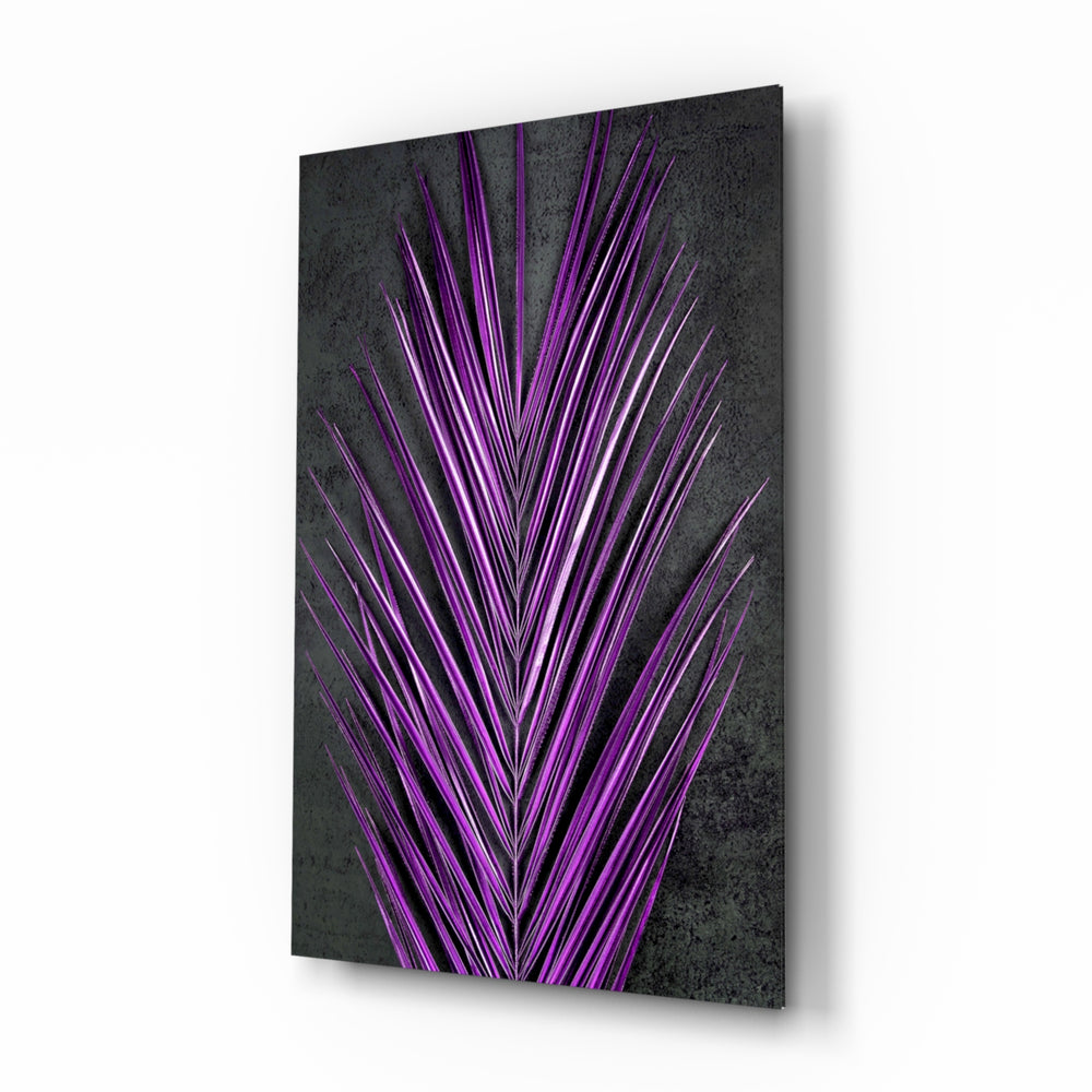 Areca Bunch glass wall art in a modern living room