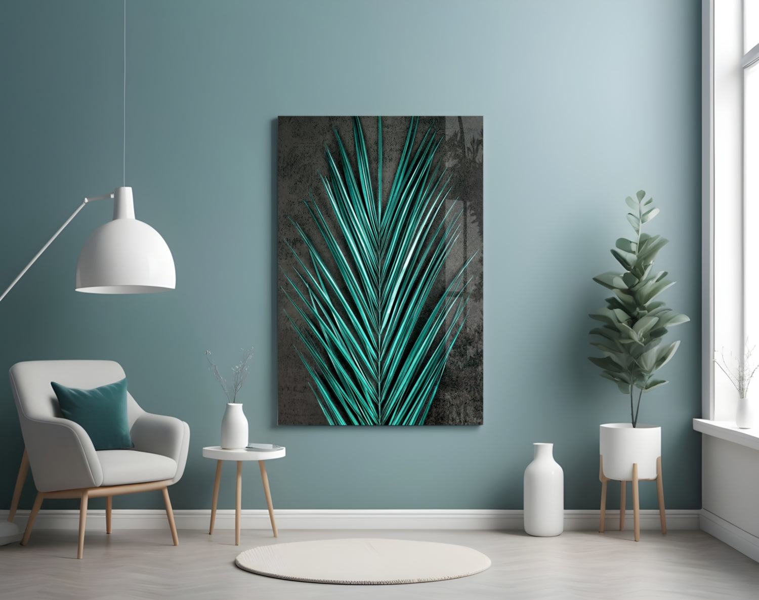 Areca Bunch Glass Wall Art.