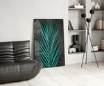 Cinematic botanical print bringing tropical edge to a wellness studio