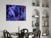 Cinematic synthwave print bringing jungle edge to a bedroom