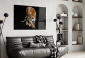 Tiger artwork styled in a man cave interior
