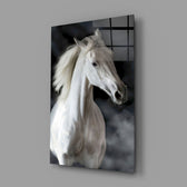 Equine panel anchoring a study wall