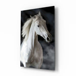 Horse glass wall art in a modern living room