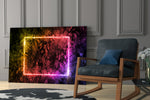 Synthwave yatay panel against an onyx-painted accent wall