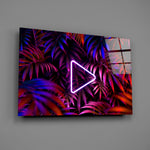 Synthwave panel anchoring a teen room wall
