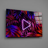 Synthwave panel anchoring a teen room wall