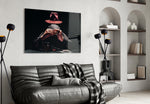 The Mysterious Gambler artwork styled in a poker den interior