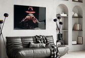 The Mysterious Gambler artwork styled in a poker den interior