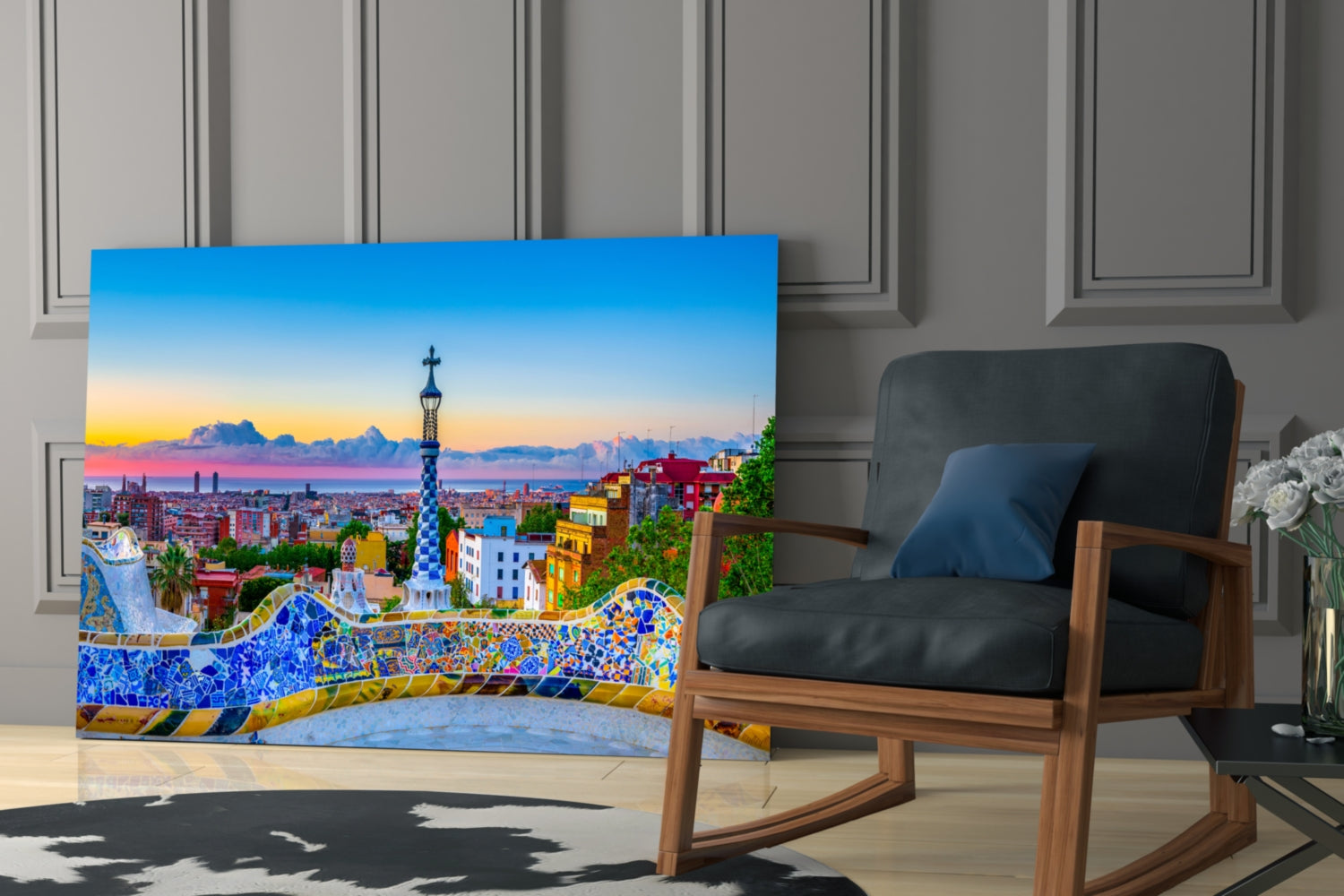 Barcelona Glass Wall Art.