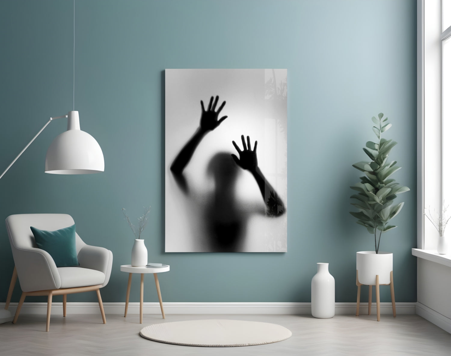 Loneliness Glass Wall Art.