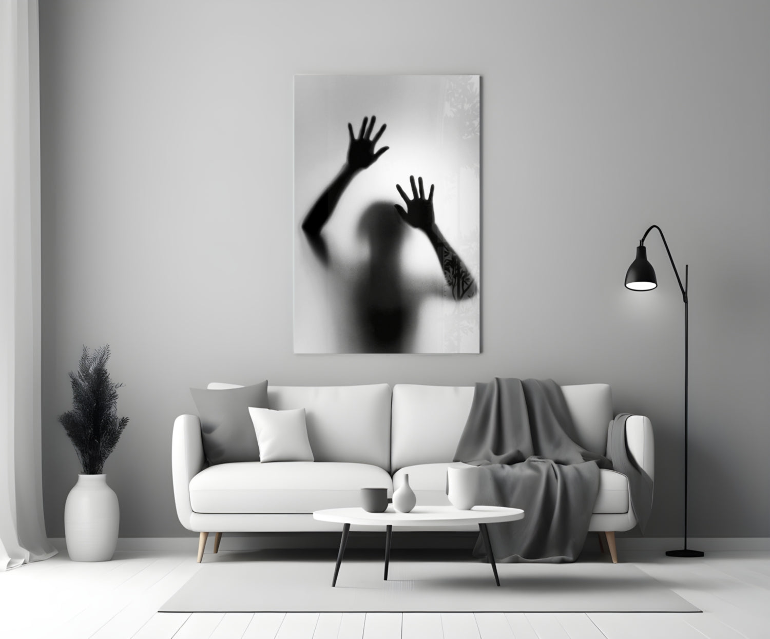 Loneliness Glass Wall Art.