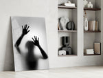 Conceptual dikey panel against an ivory-painted accent wall
