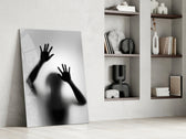 Conceptual dikey panel against an ivory-painted accent wall
