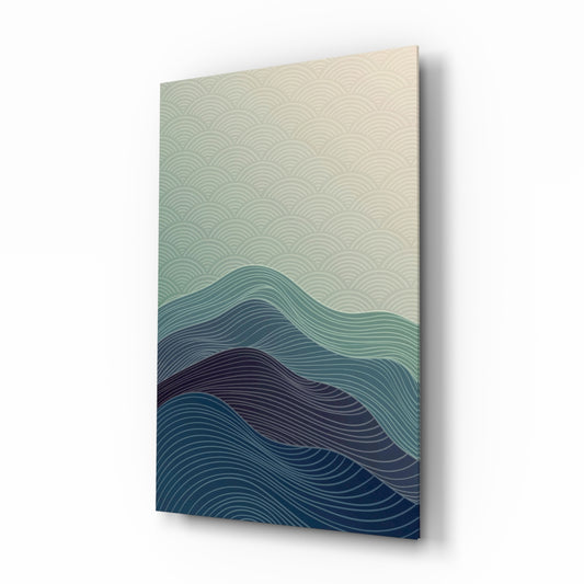 Abstract Art glass wall art in a modern living room