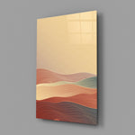 Boho-desert panel anchoring a master bedroom wall