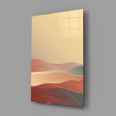 Boho-desert panel anchoring a master bedroom wall
