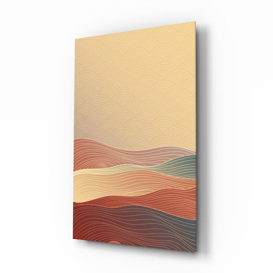 Abstract Art glass wall art in a modern living room