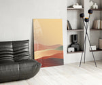 Cinematic abstract print bringing boho edge to a wellness studio