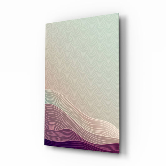 Abstract Art glass wall art in a modern living room