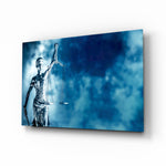 Landscape Of Justice glass wall art in a modern law office