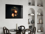Cinematic casino print bringing luxe edge to a basement bar