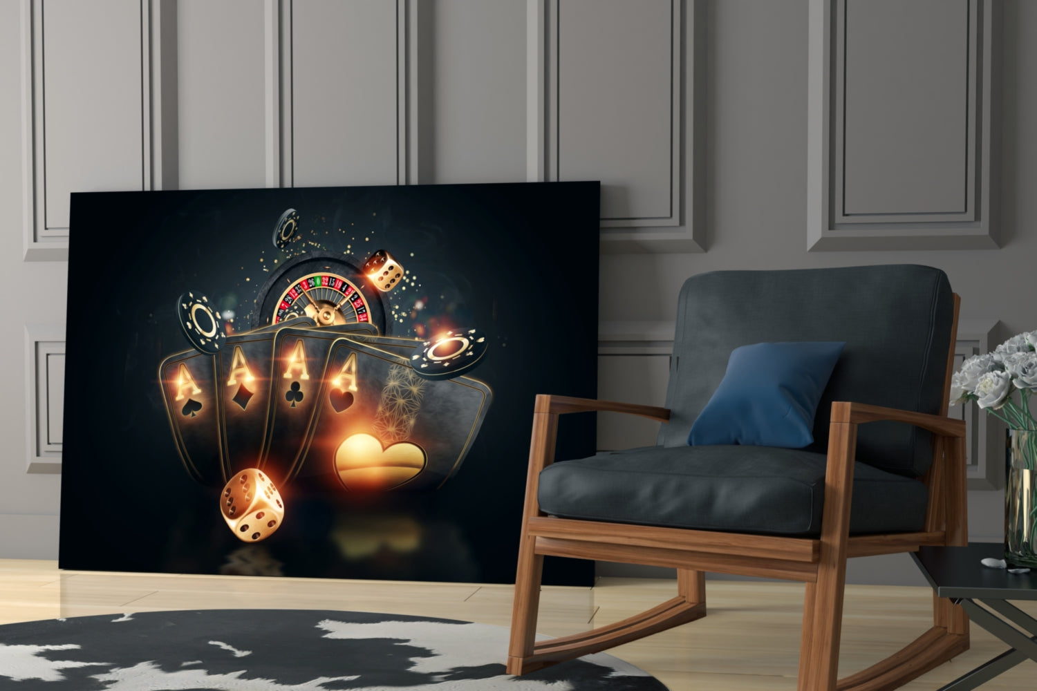 Gambler's Guns Glass Wall Art.