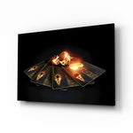 Gambler's Guns glass wall art in a modern man cave