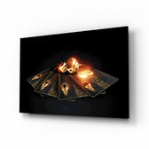 Gambler's Guns glass wall art in a modern man cave
