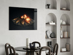 Cinematic casino print bringing luxe edge to a basement bar