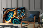 Abstract yatay panel against an ivory-painted accent wall