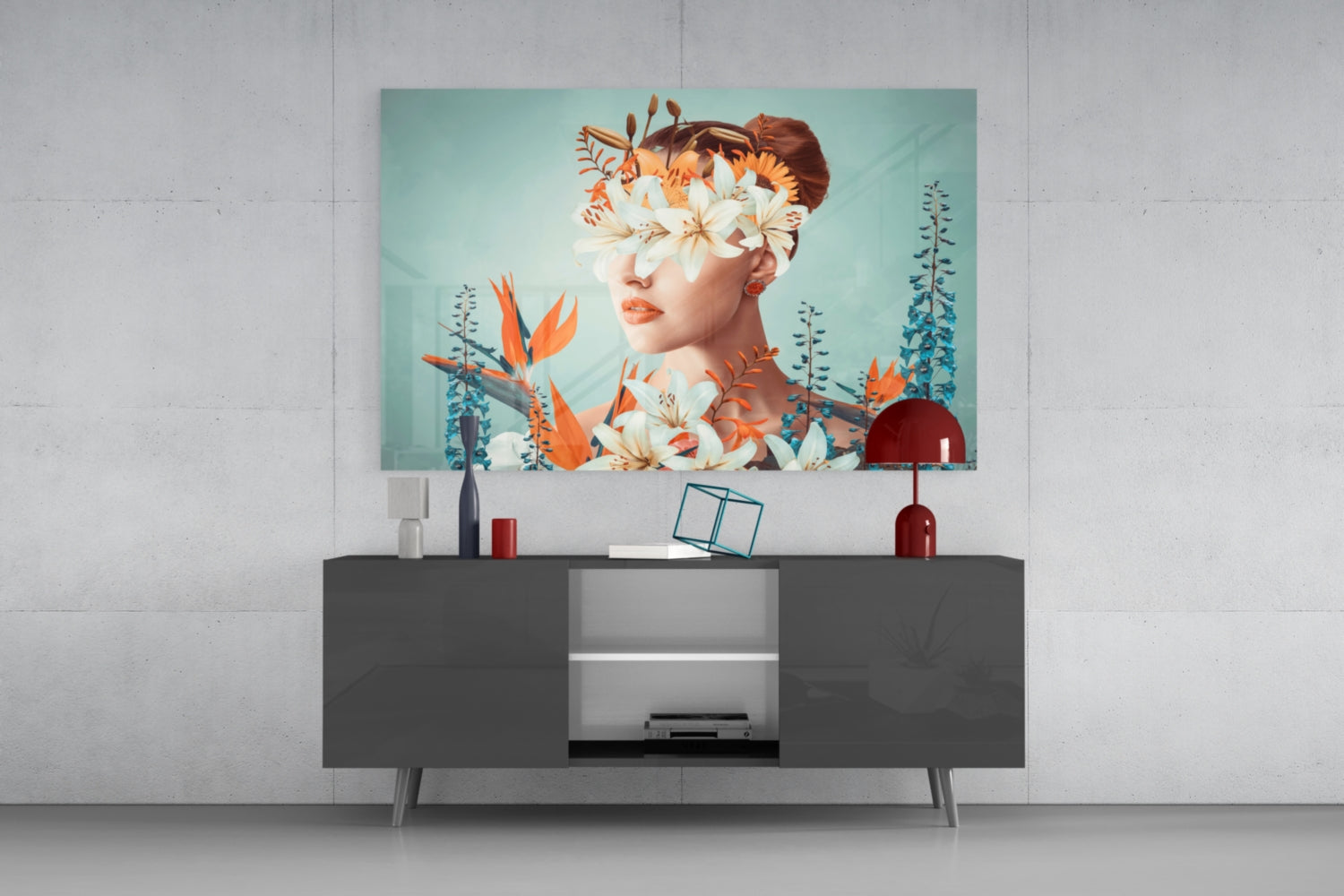 Woman Abstract Art Glass Wall Art.