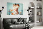 Woman Abstract Art artwork styled in a dressing room interior